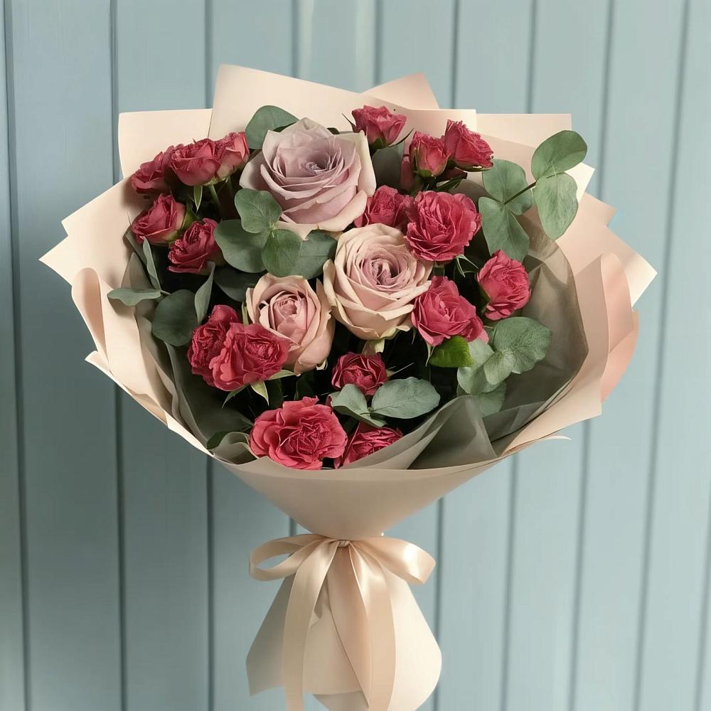 Букет цветов из: Гвоздики и Розы в Куликово