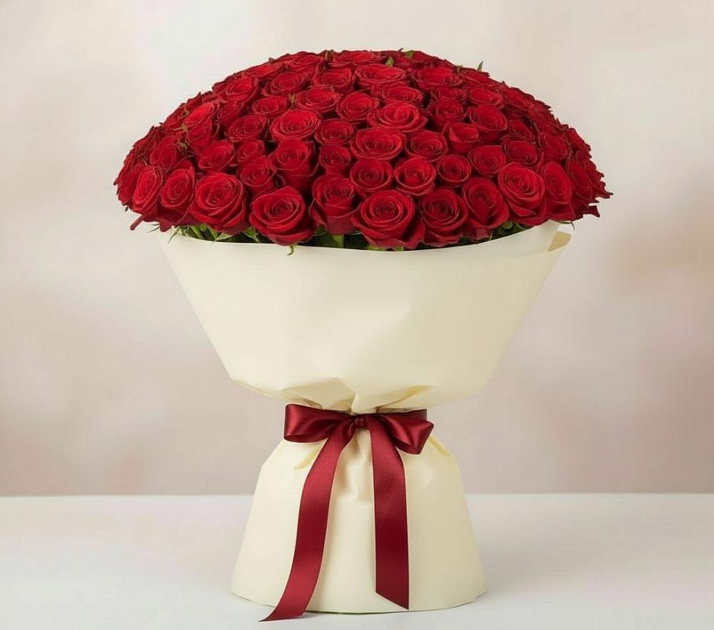 Букет 101 Красная роза Милано в Куликово