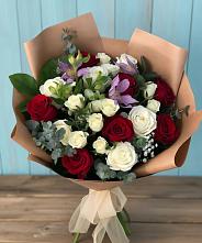 Букет цветов из:  Розы и Альстромерии в Куликово