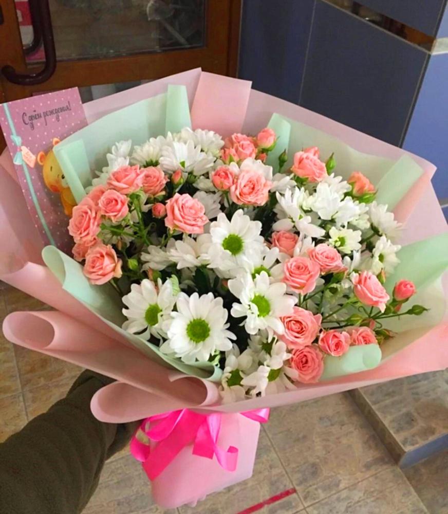 Букет цветов из: Розы и Хризантемы в Куликово