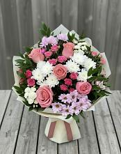 Букет цветов из:  Альстромерии, Гвоздики, Розы и Хризантемы #REPLACE_PRED# Куликово