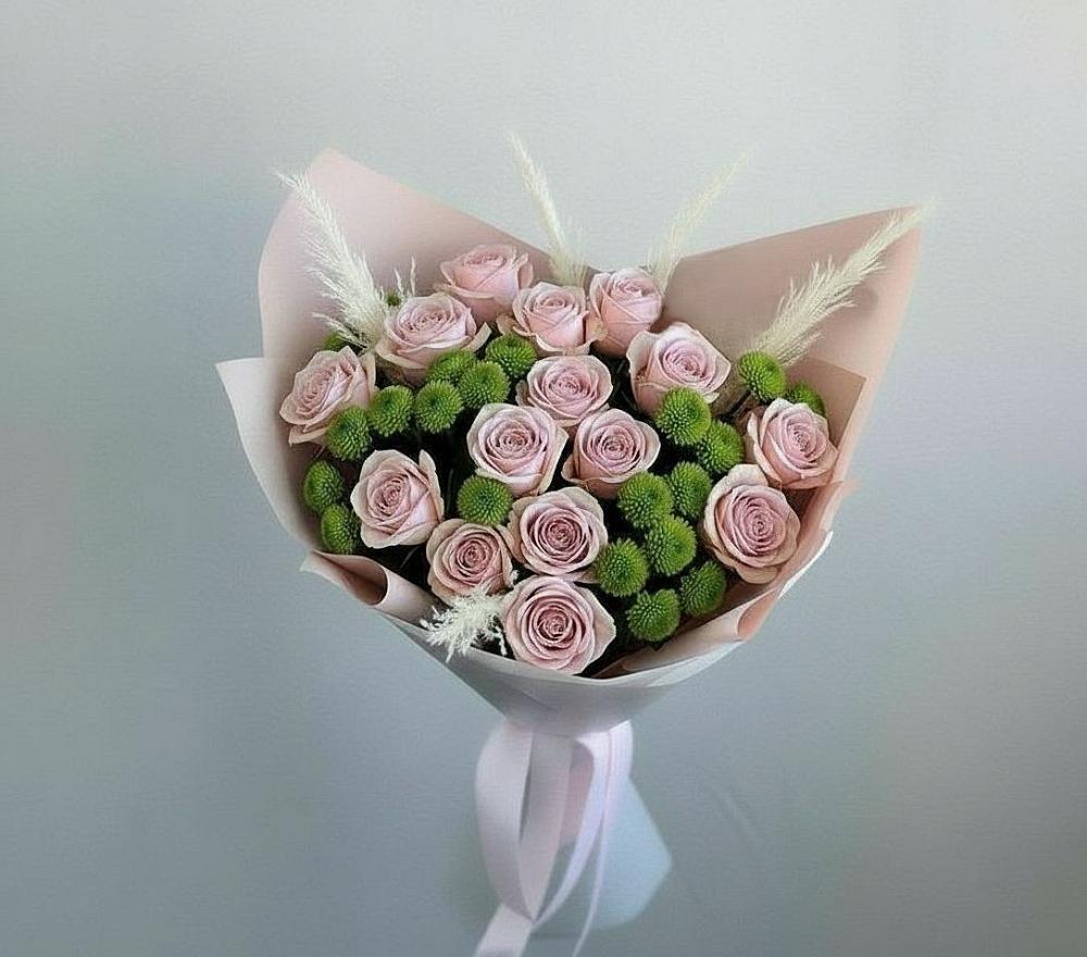 Букет цветов из: Розы и Хризантемы в Куликово