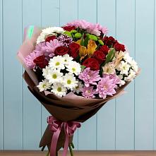 Букет цветов из:  Розы, Хризантемы и Альстромерии в Куликово