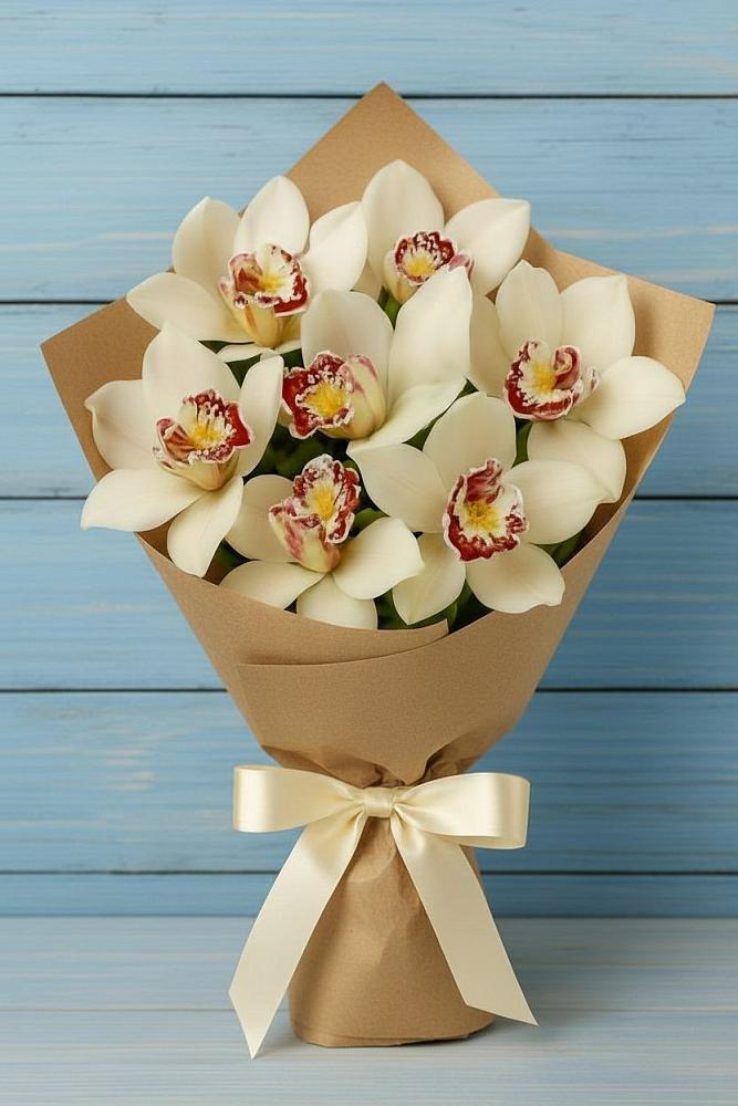 Букет цветов из: Орхидеи и Розы в Куликово